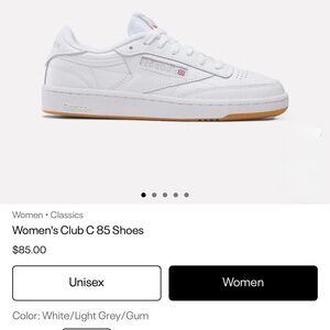 Reebok Women's Club C 85 Shoes - White and Light Grey